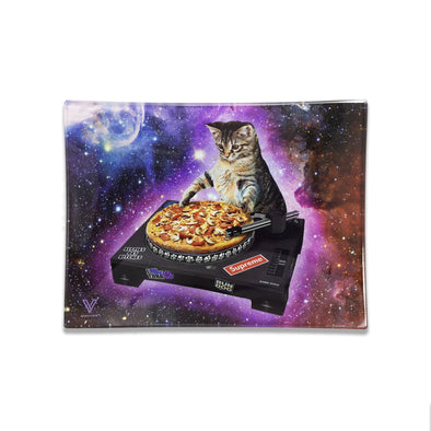 Glass Rolling Tray Cosmic Cat